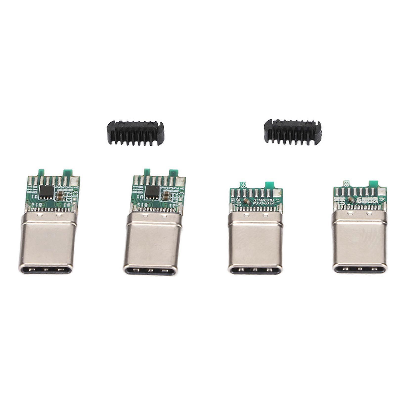 2 Sets USB 3.1 Type C Male Connector Fast Charging 10Gbps IP20 Type C 3.1 Connector with E Marker Chip for Tablets Laptops Type C3.1 with E Marker Ch