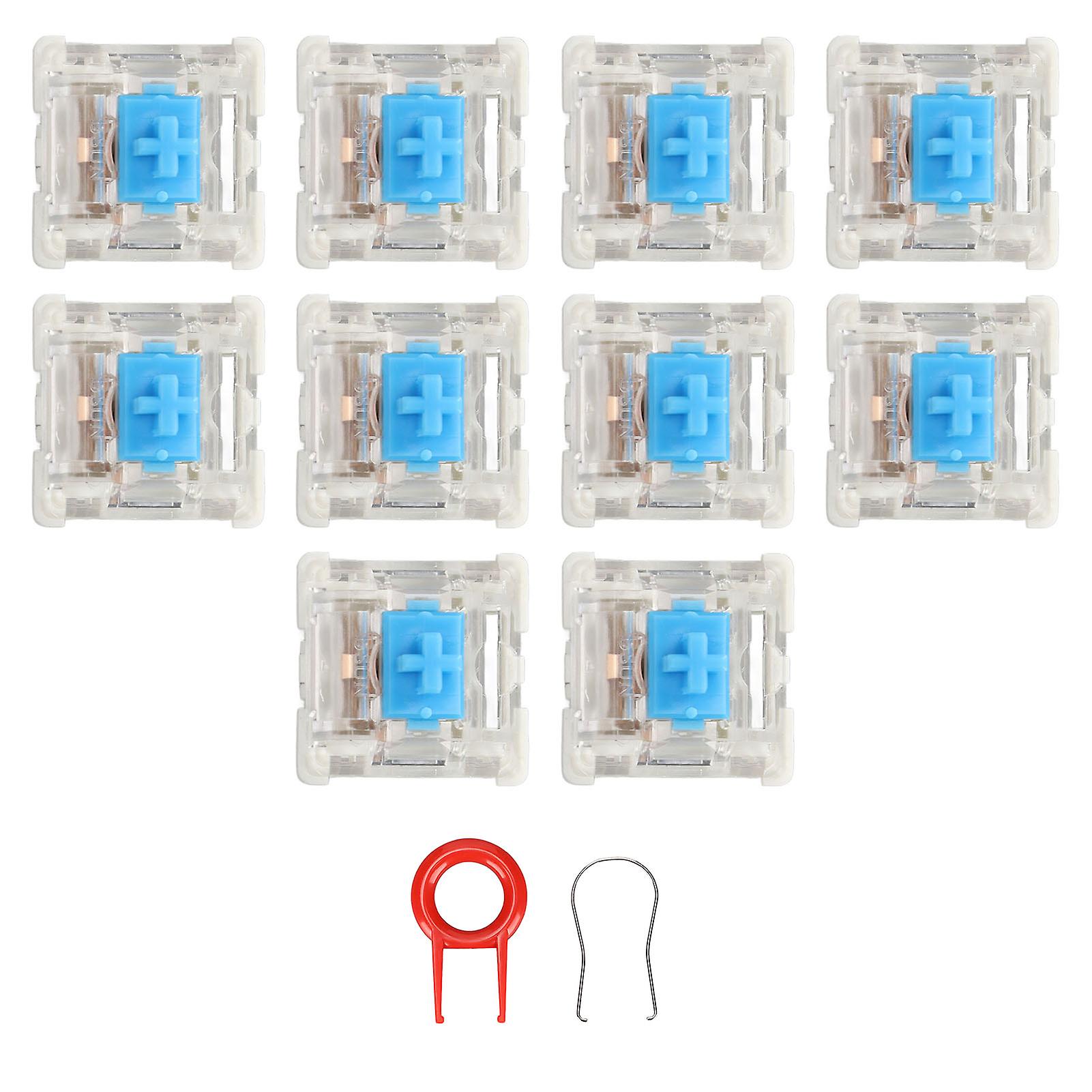 10Pcs Keyboard Switches Blue Switch Exquisite Structure for Replacement DIY Mechanical SwitchesNormal Type