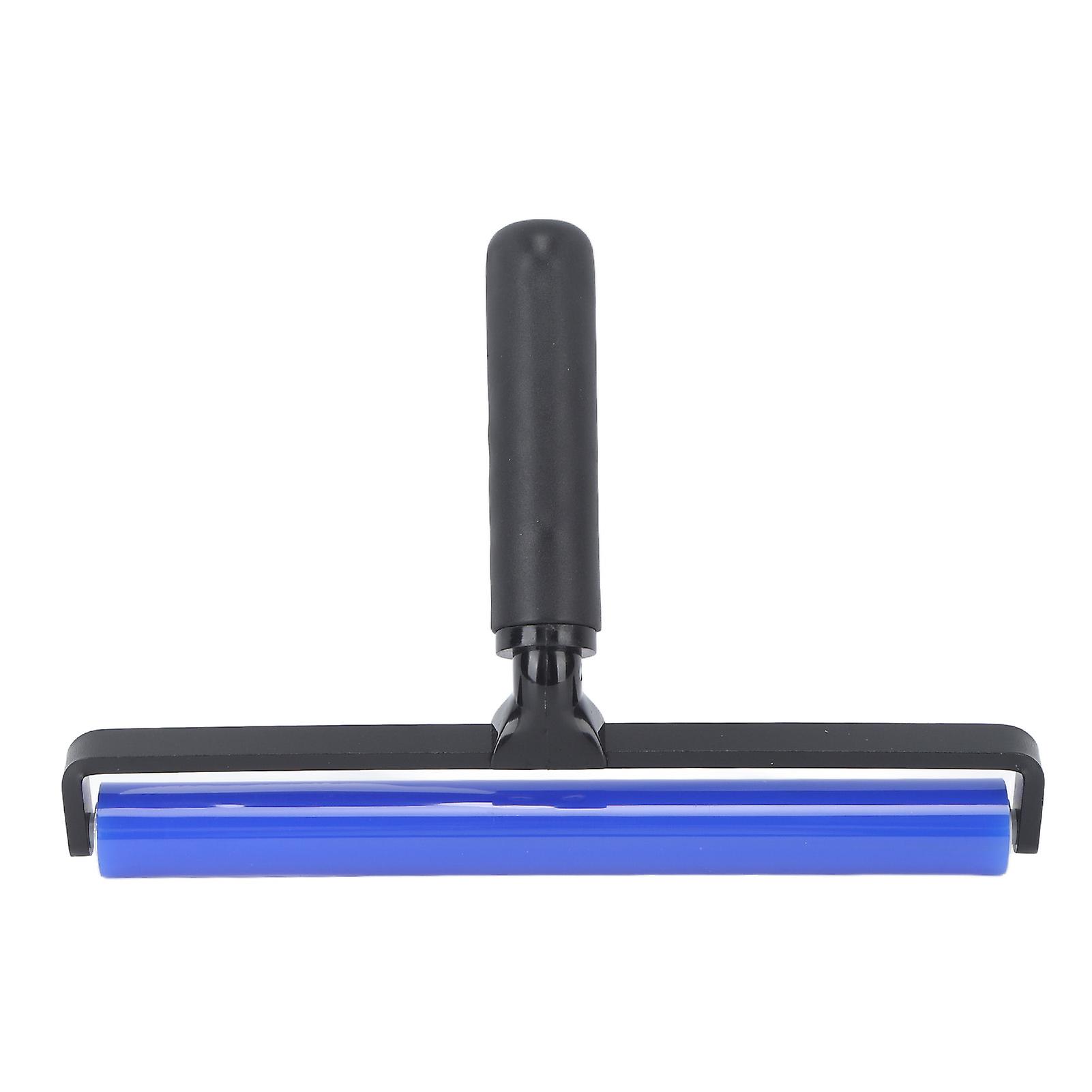 Rouleau de dépoussiérage statique en silicone bleu super collant, rouleau de nettoyage à action statique souple avec poignée noire, 10 pouces