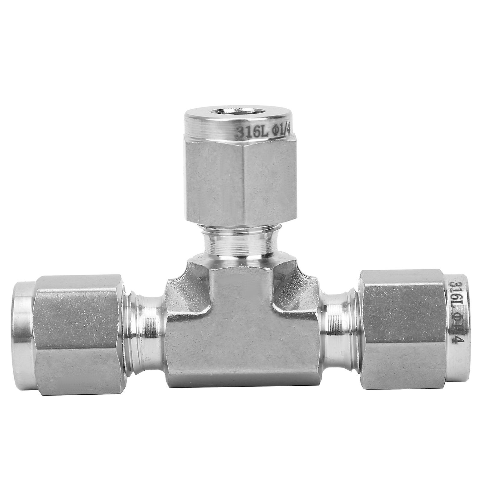 Raccord de virole à compression en T de diamètre égal, forgé en acier inoxydable 316 SS‑600‑3Ф1/4