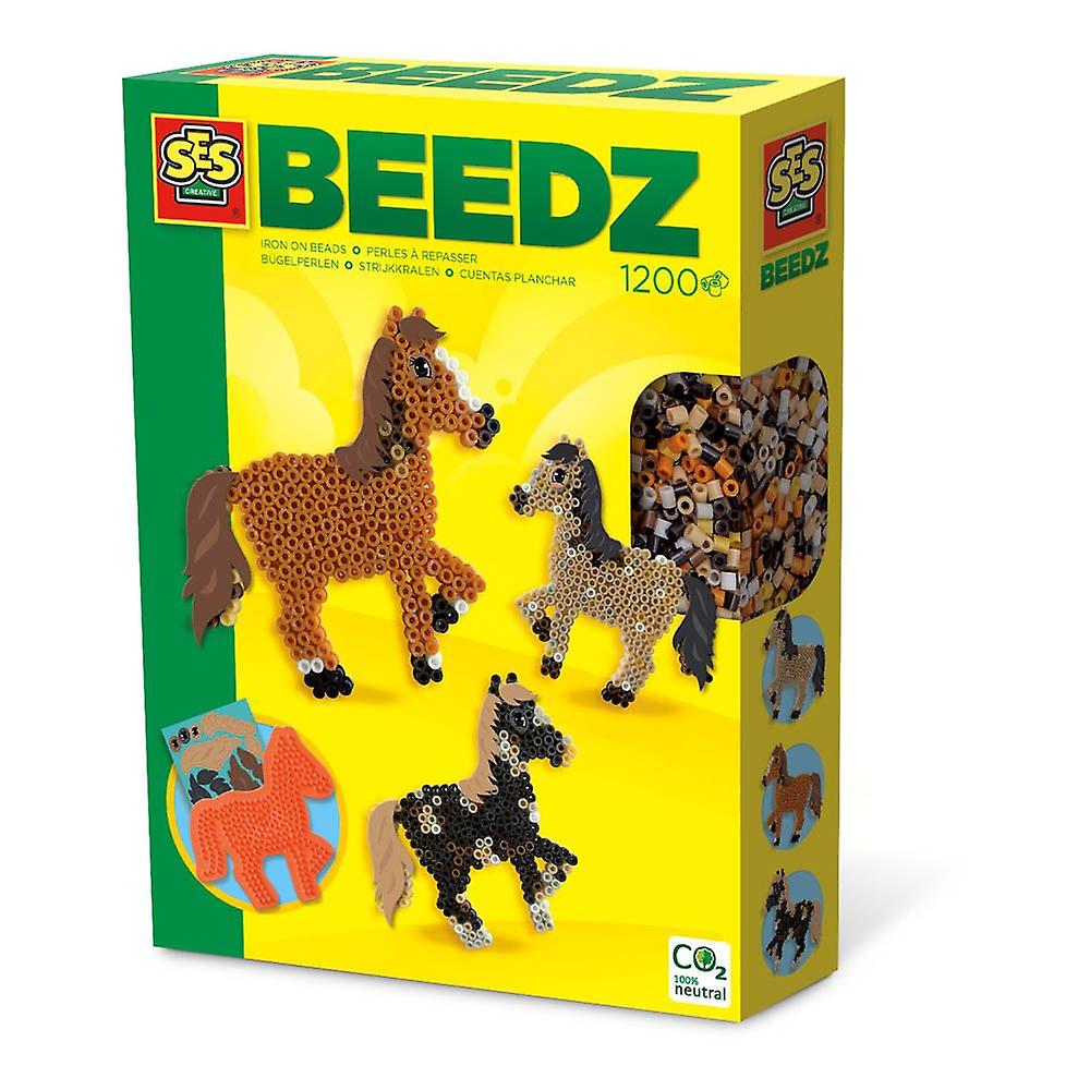 Ses 创意 beedz 烫画珠马钉板，1200 颗烫画珠子，5 岁及以上