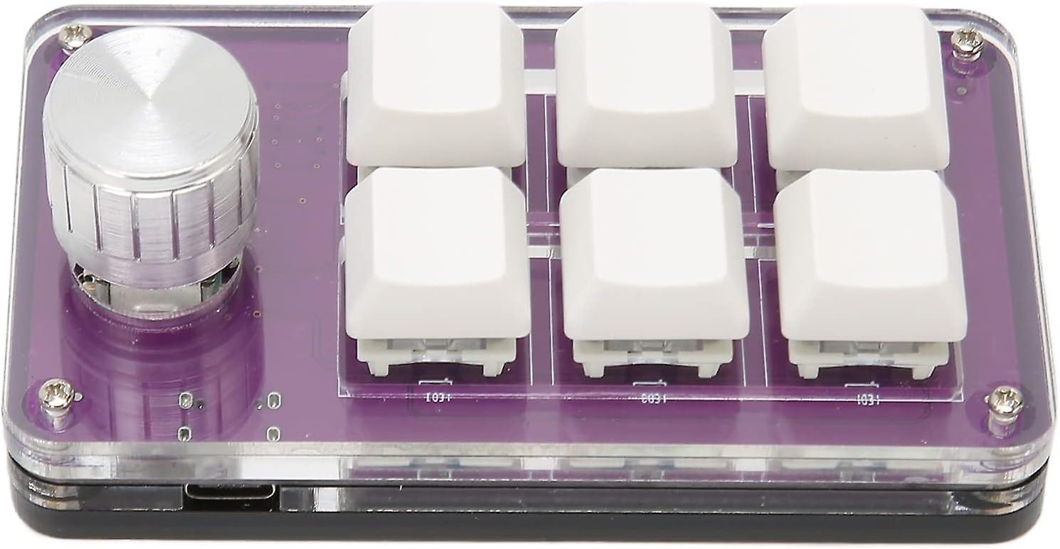 Programmable DIY Keypad, Type C 6 Keys 1 Knob Numeric Keypad, Blue Switch Mechanical Memory Function