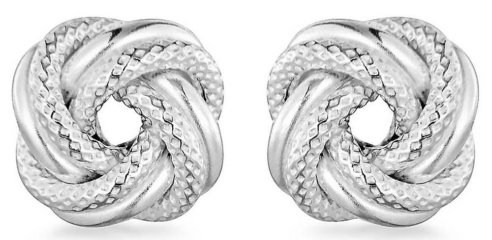 KJ Beckett Textured Knot Stud Earrings - Silver