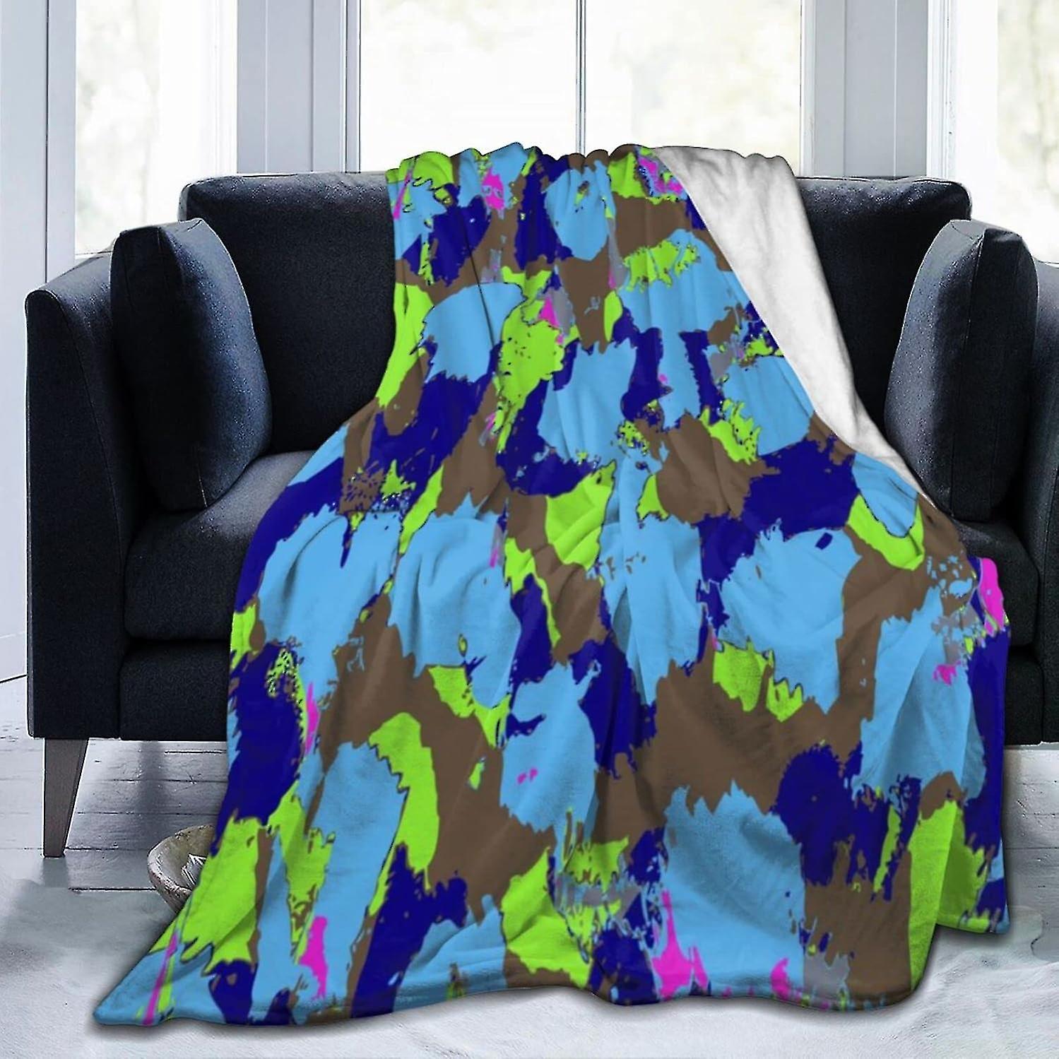 Camouflage Blanket, Cuddly Blanket, Microfibre Blanket, Fluffy, Washable