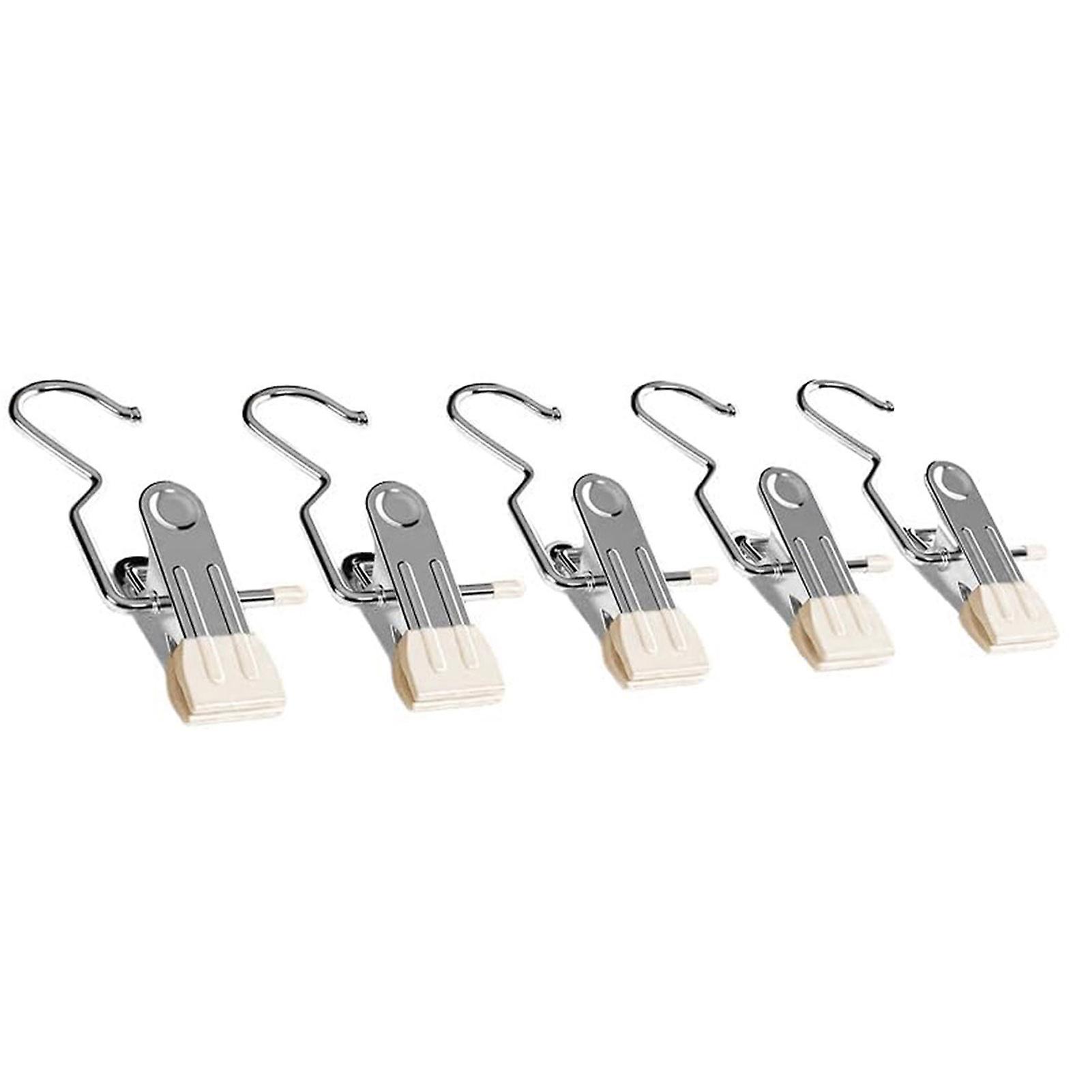 5Pcs Hat Pants Storage Hanging Hook 360-degree Rotating Multipurpose Non-slip Metal Hanger Clips Closet Organization