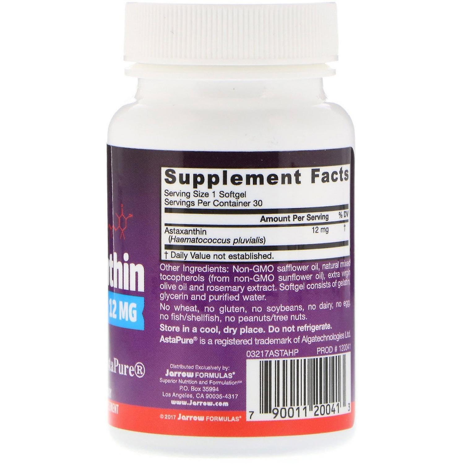 Jarrow Formulas, Astaxanthin, 12 mg, 30 Softgels