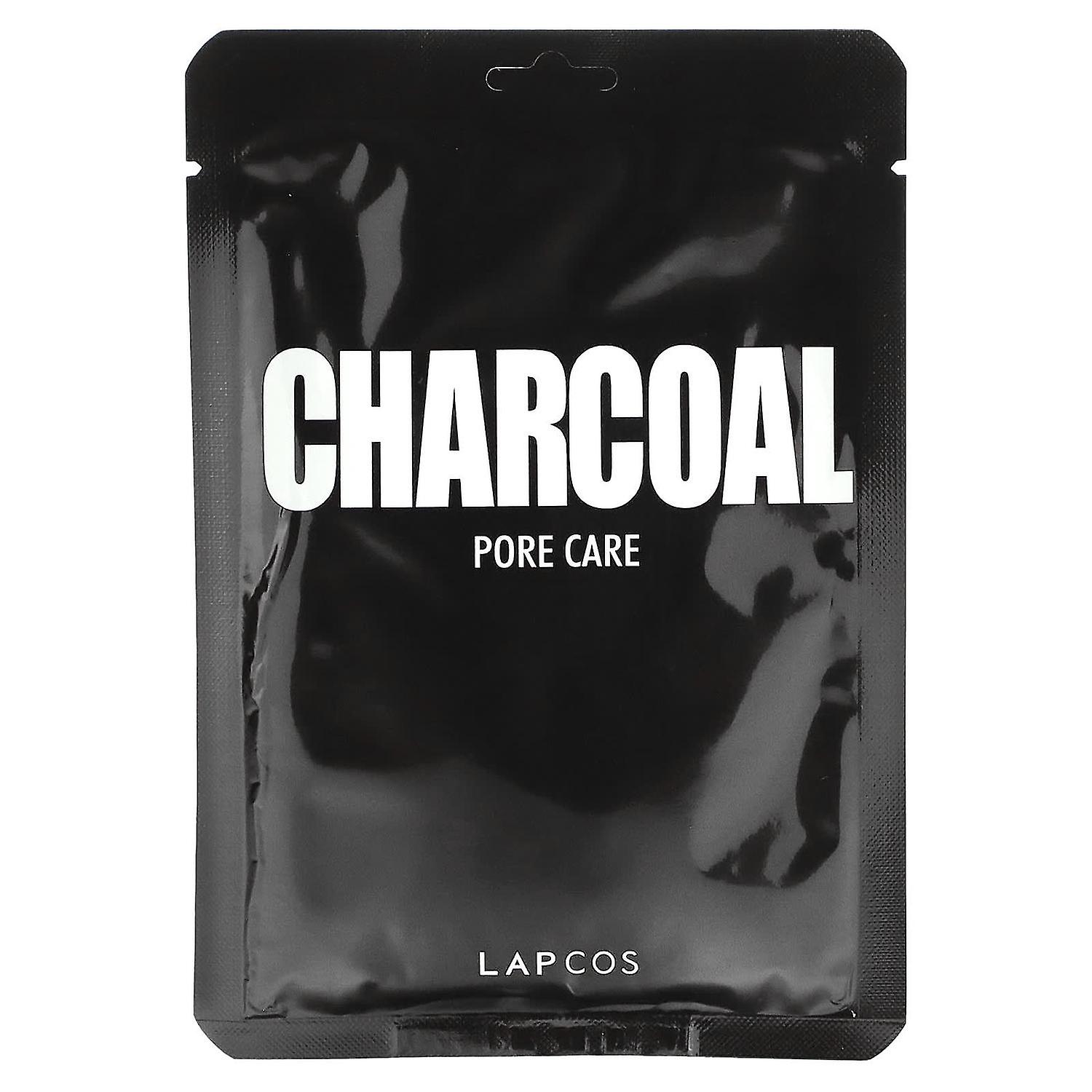 Lapcos, Charcoal Sheet Mask, Pore Care, 5 Sheets, 0.84 fl oz (25 ml) Each