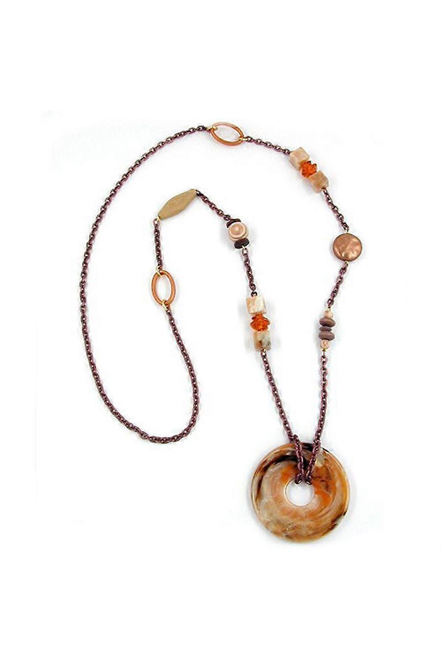 Necklace Hoops Brown 95cm - Gl00382