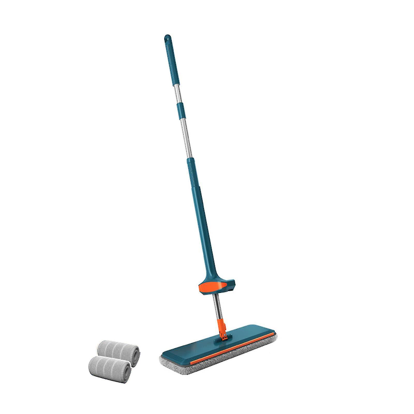 2 In 1 Hands Free Mop With Washable Microfiber Pad For Wet & Dry Use, Automatic Wringing, Lazy Hands-free Mop, Suitable For Home Kitchen