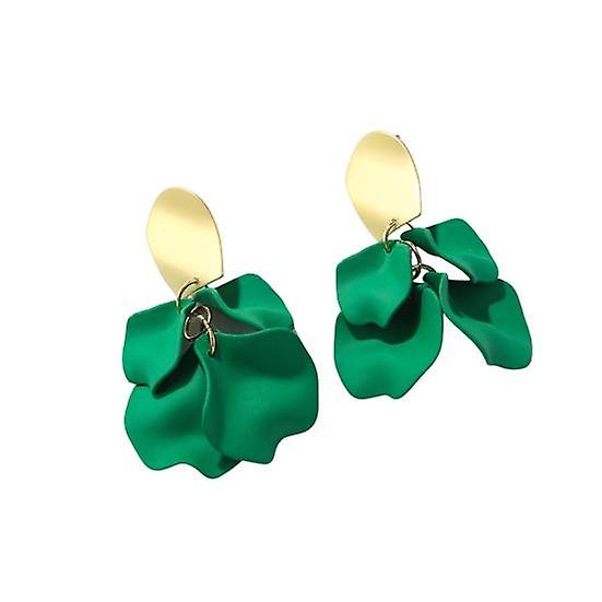 1 Pair Retro Rose Petal Drop Earrings Long Style Exaggerated Dangle Earrings