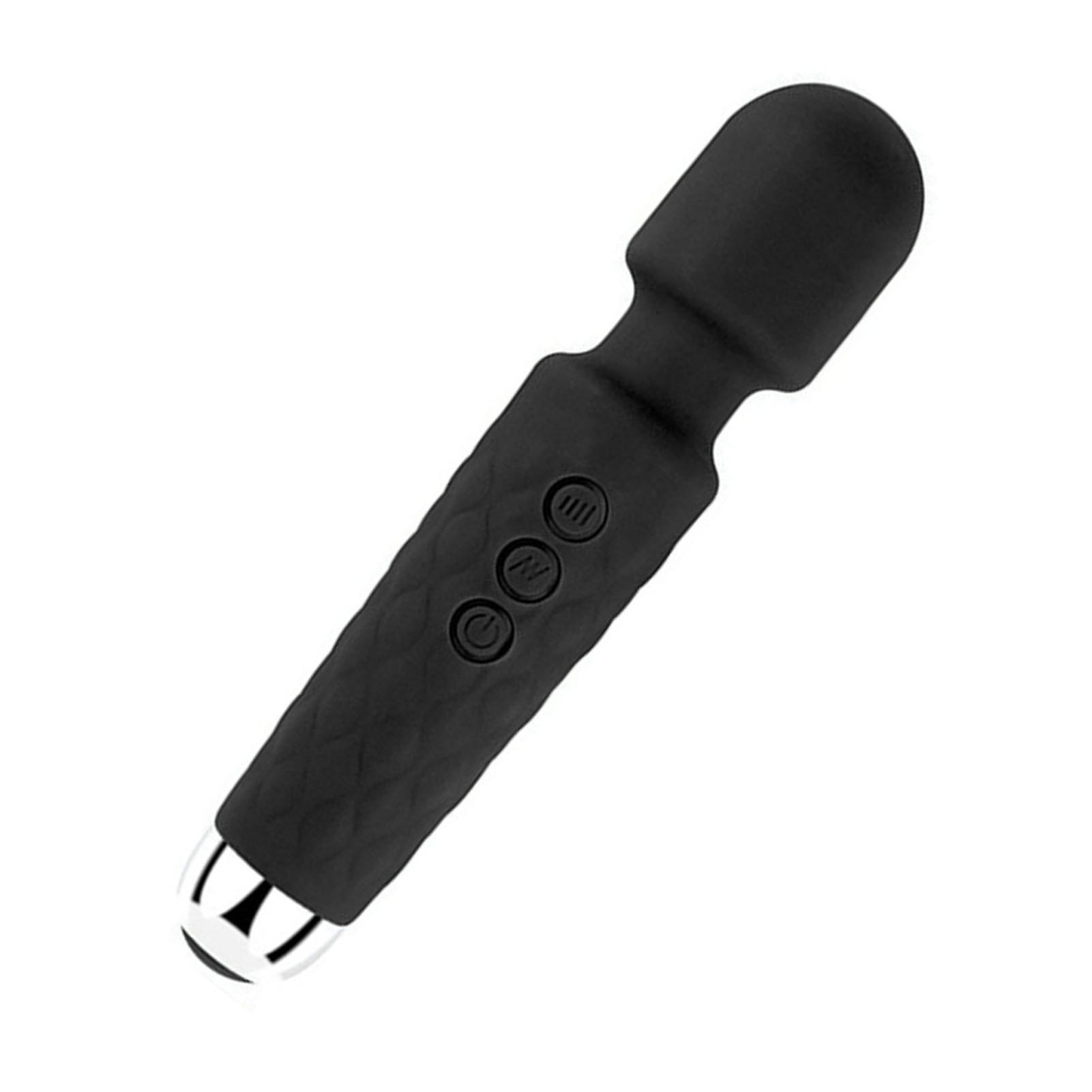 Δονούμενο Massager 20 Συχνότητα 8 Ταχύτητα Αδιάβροχο Χαμηλού Θορύβου Επαναφορτιζόμενες Γυναίκες Ραβδί Μασάζ Δόνησης L Μαύρο