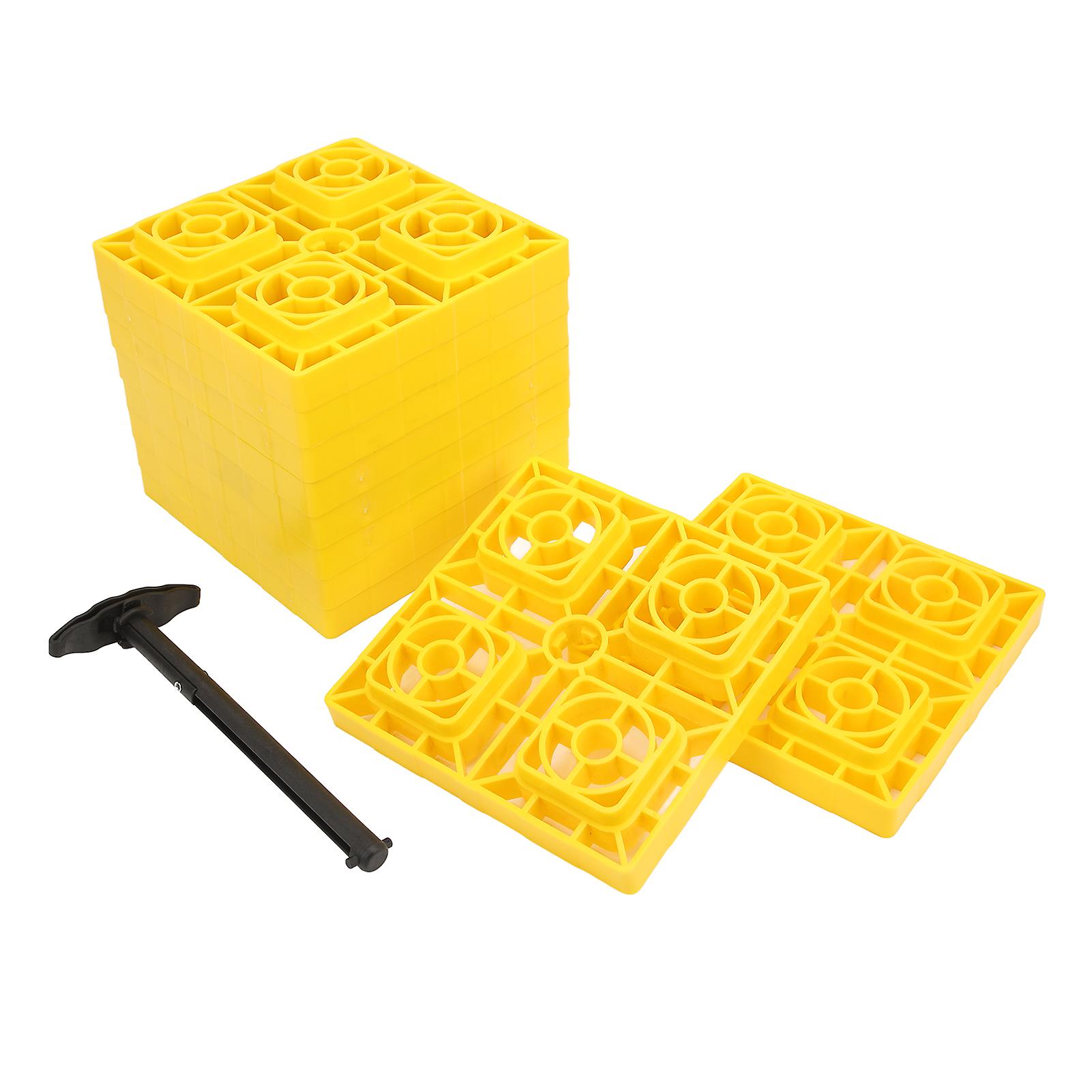 10pcs Camper Leveling Blocks Antislip Pads Design Heavy Duty Leveling Blocks with Storage Bag for Leveling Single and Dual Wheels 