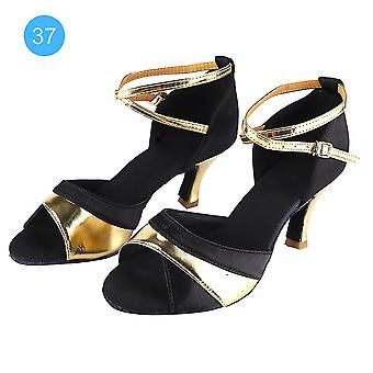 Weiche bequeme Latein-Schuhe Mode Tanz ChA cha Schuh für Frauen Schwarz Gold