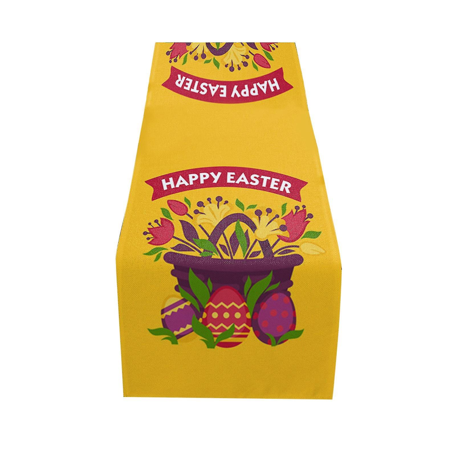 Easter Bunny Table Runner, Easter Holiday Kitchen Dining Table Runner For Home Q