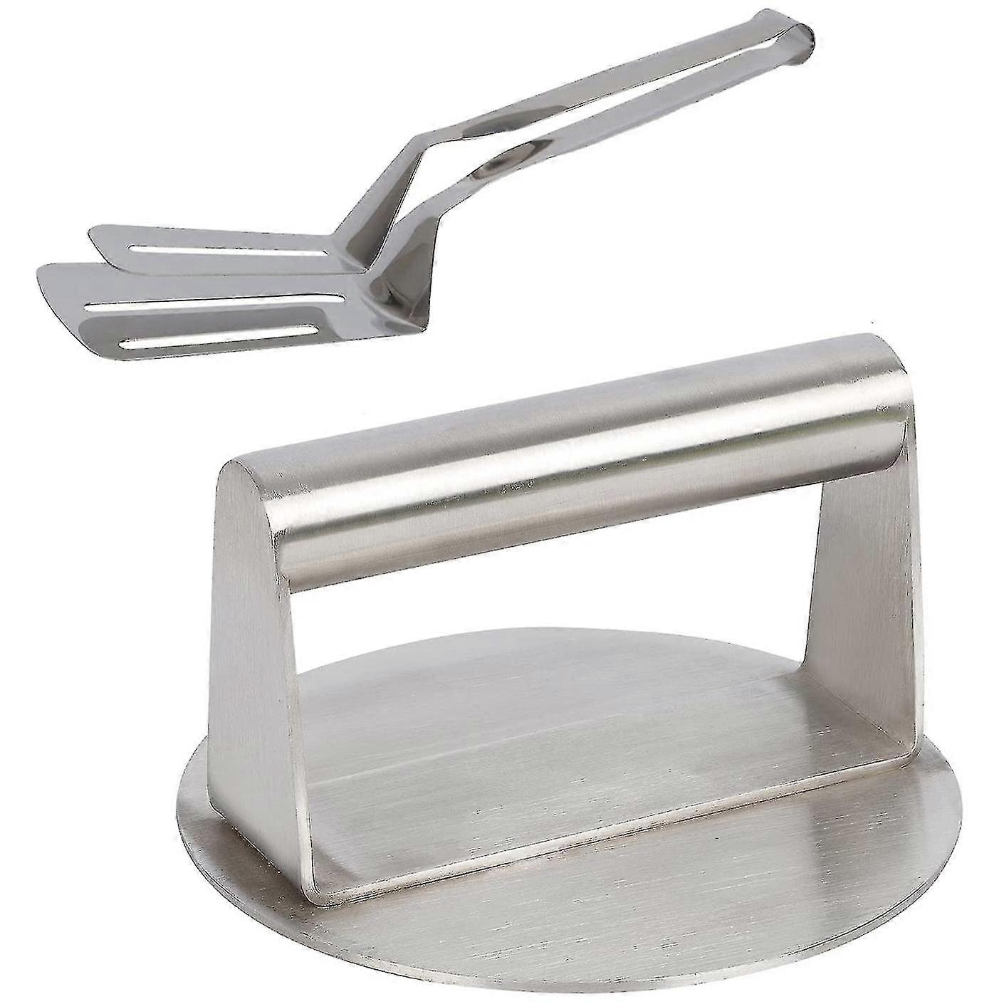 For Griddle,round Bacon Grill ,burger Press With Flipping Spatula