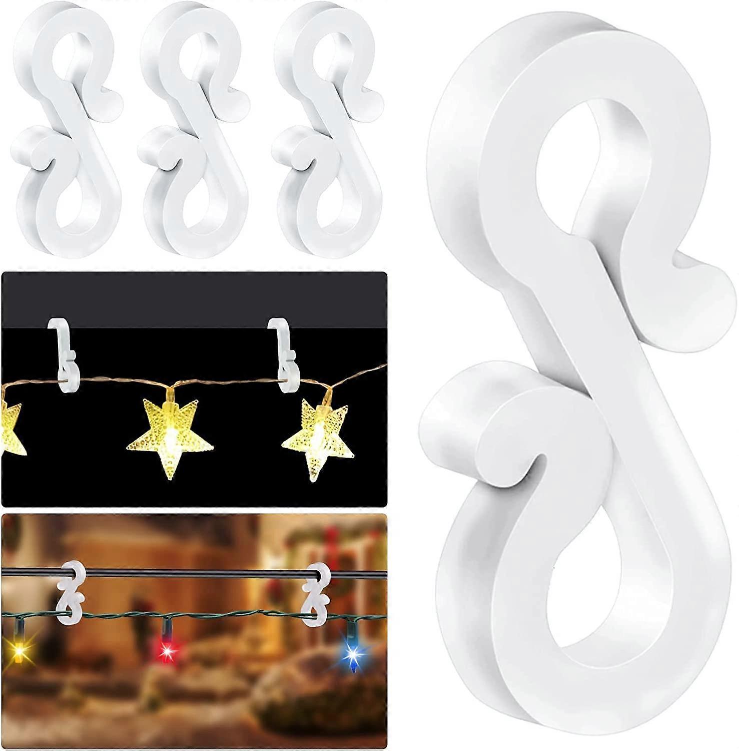 50 Mini Plastic Gutter Hooks for Outdoor Light Hanging