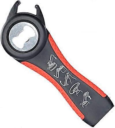 Premium All-in-one Multi-Function Personalized Jar Opener for Various of Kitchen Cans, Bottles, Wine, Beer and Soda Pops (Red) Red