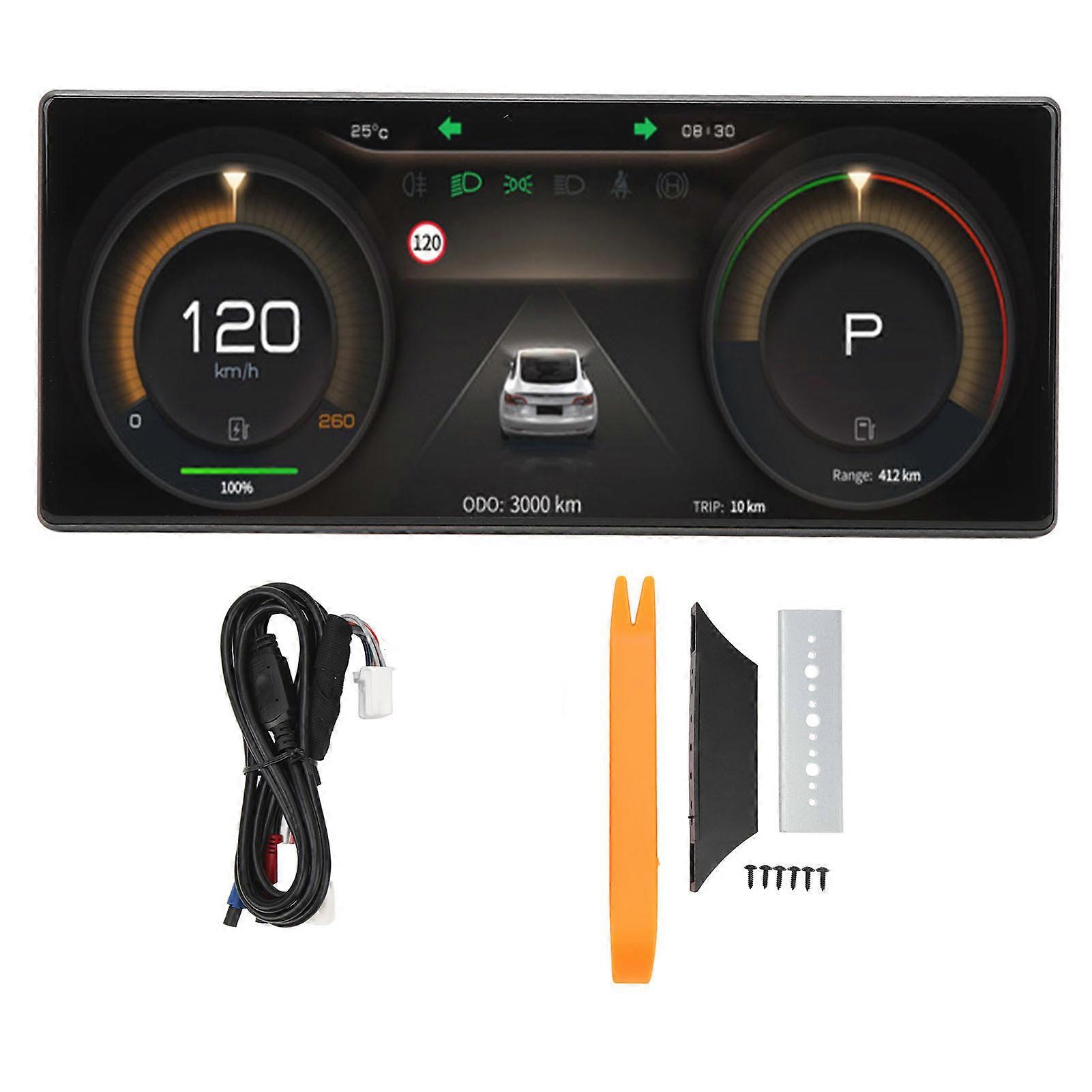 9in IPS Screen Car Dashboard Display HUD LCD Instrument Cluster Replacement for Tesla Model 3 Y Intel Atom Processor E2U712