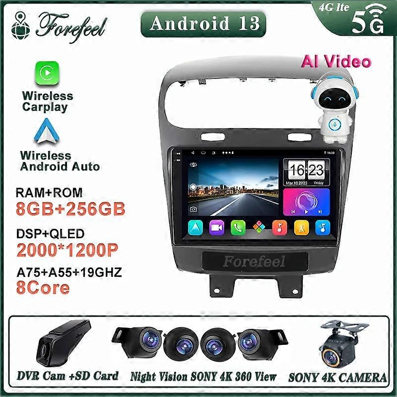 Android 13 For Dodge Journey JC 2011 ~ 2020 Monitor Screen TV Multimedia Autoradio Navigation Stereo Radio Lettore Video Player WQ4007