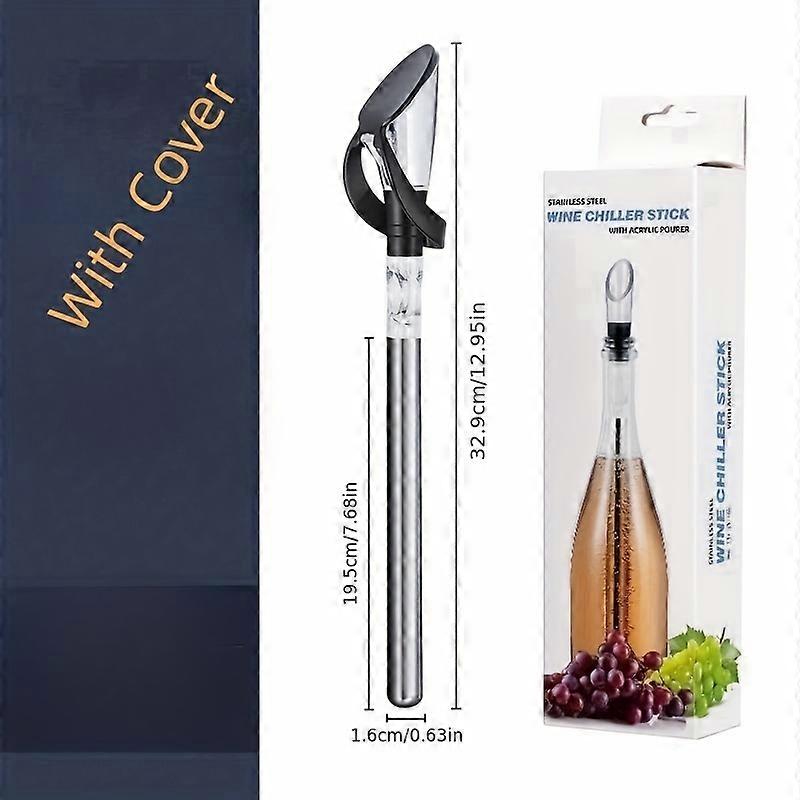 1セット、ワインチラースティック、3-in-1ステンレス鋼ワインチラースティック、ワインエアレーターとワインポアラードリンクポアラーストッパー、デカンタシャンパンクール