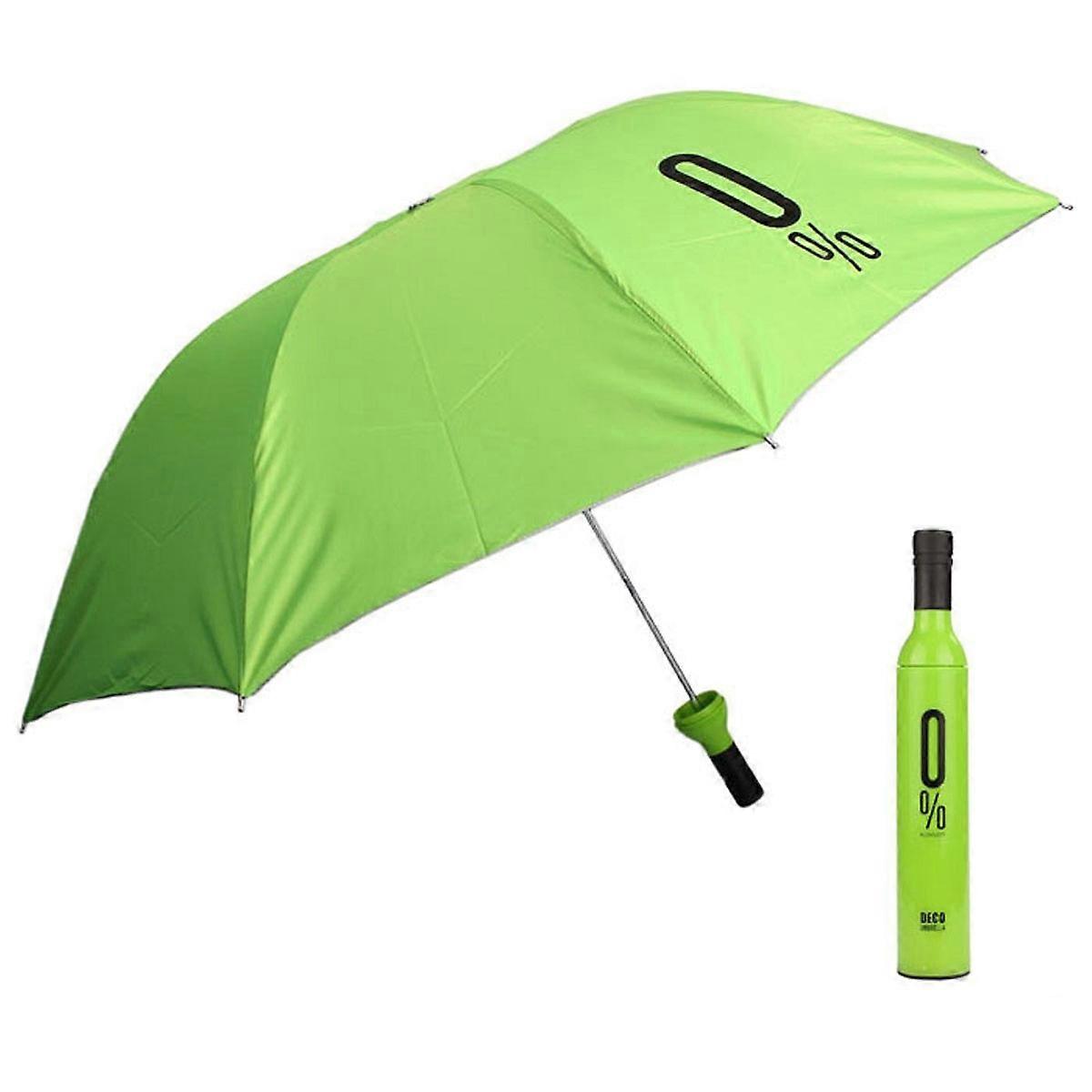 Fashion Wine Bottle Folding Umbrella Sun UV Protection Umbrella Outdoor Camping (Random Color)