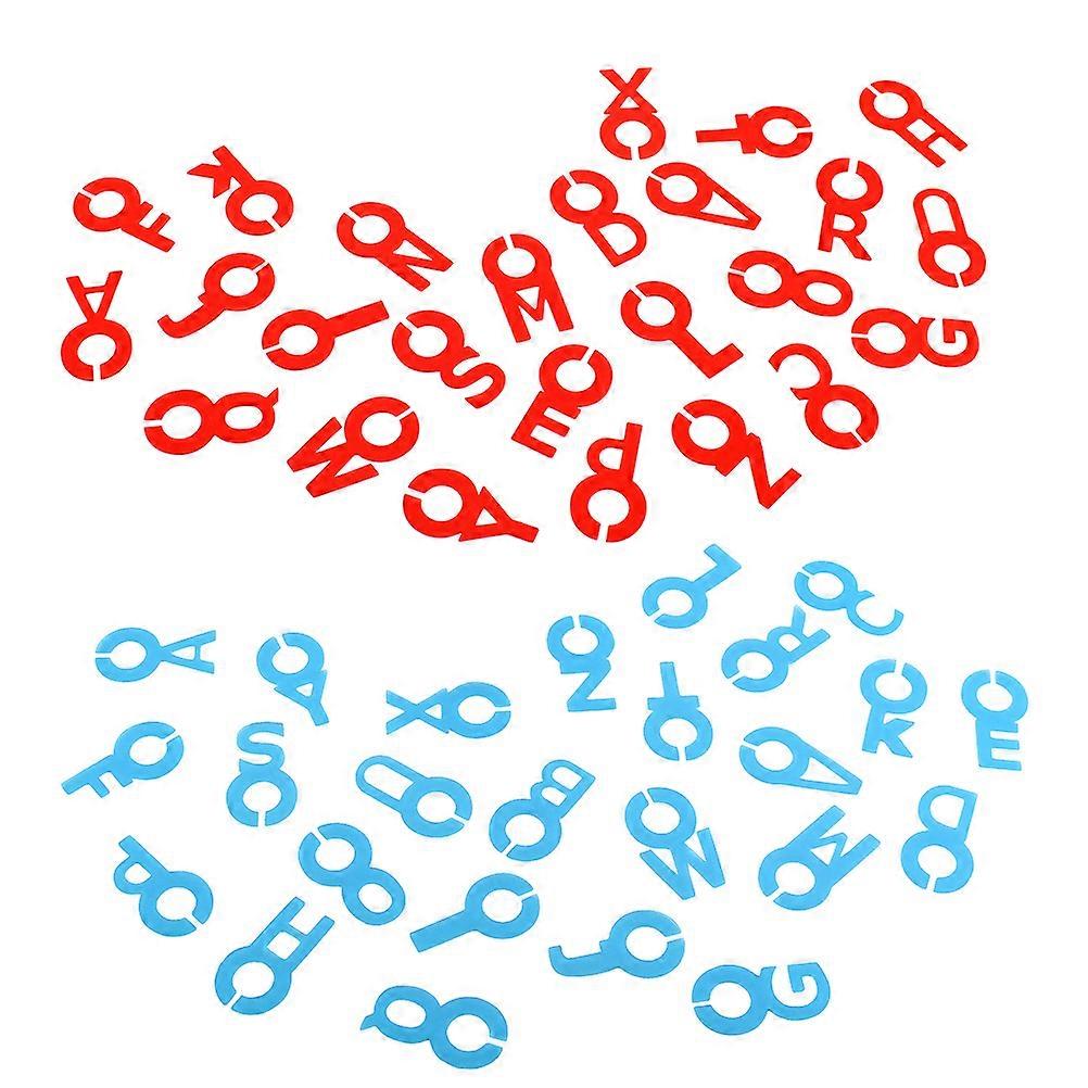 52pcs Alphabet Letters Wine Glass Marker Creative Wine Identifier Silicone Drinking Cup Sign Drink Charms Label for Party (Red and Blue)