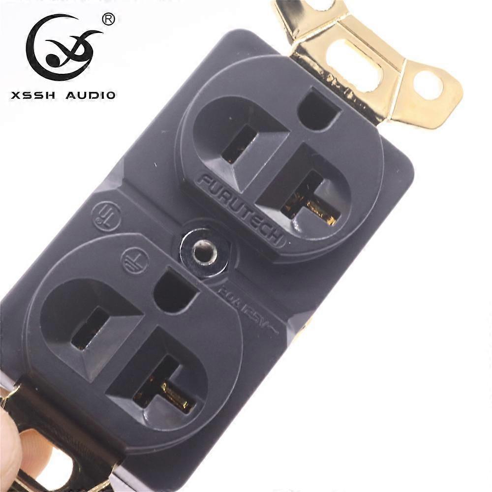 XSSH Audio Power Socket 20Amp 20A 125V American Standard 3 Prong US Electrical Outlet Core Pure Copper Gold Plated Rhodium