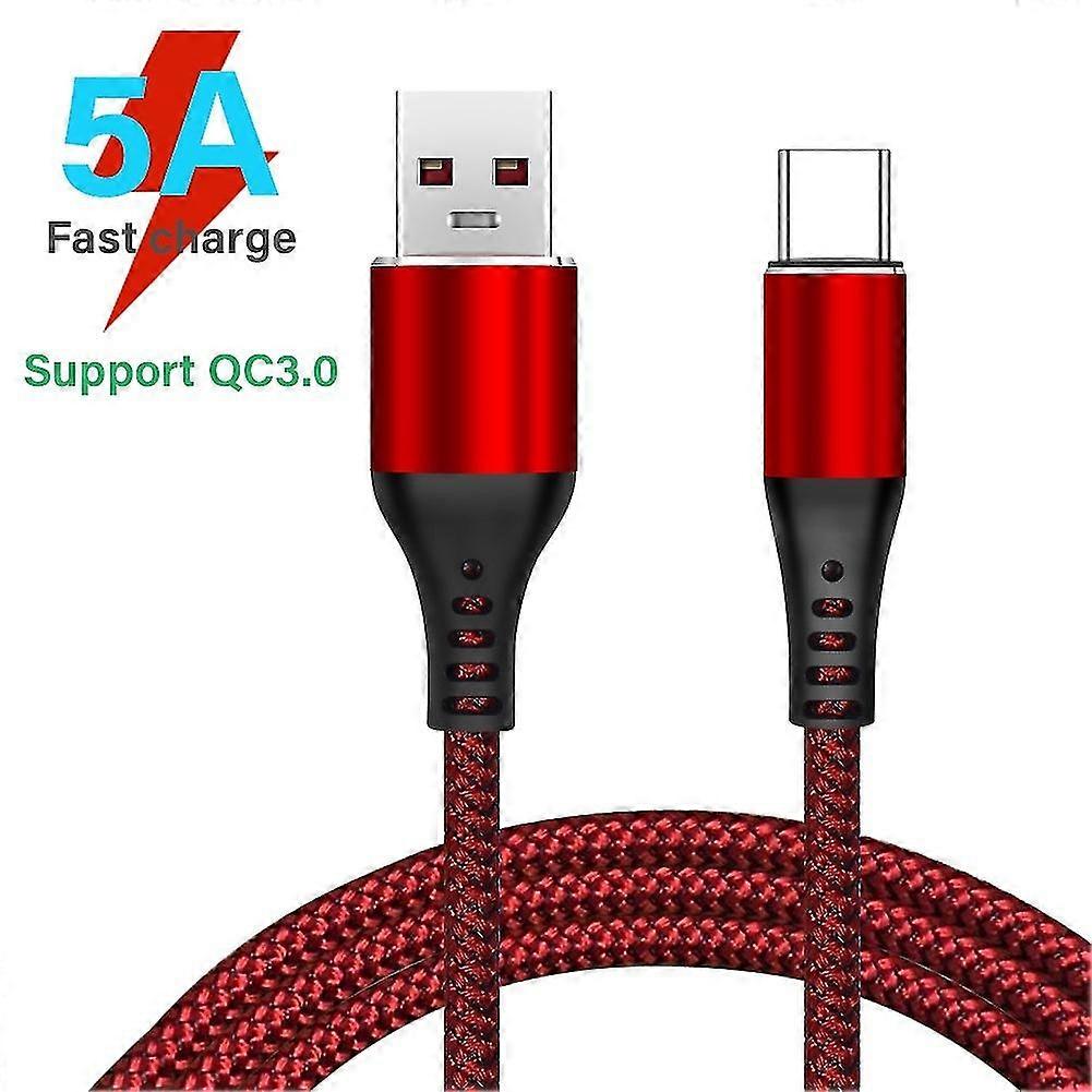 Braided 5A Type-C Fast Charging Data Sync Cable for Huawei Mate 10 Samsung S8