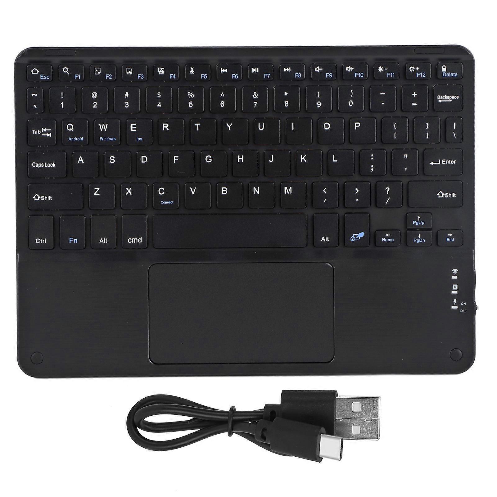 Wireless Bluetooth Keyboard Touch MultiFunction External Computer Accessories Square Cap 10in(Black )