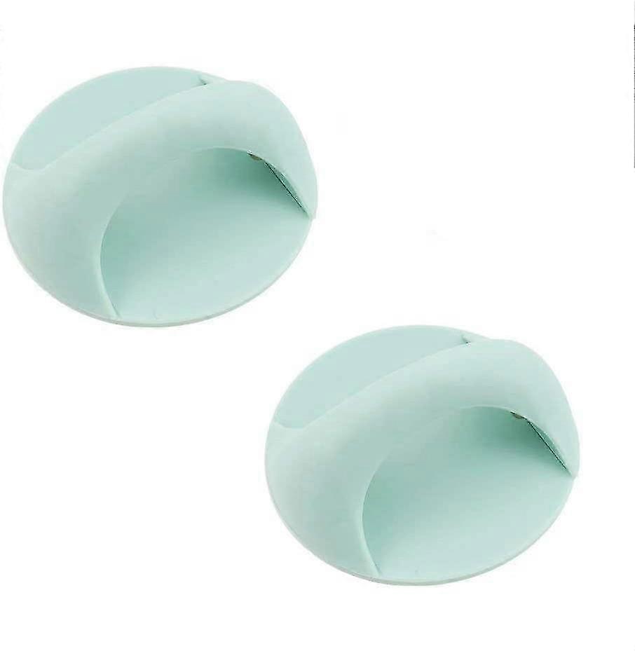 2 Round Blue Self-Adhesive Cabinet Drawer Handle Stickers