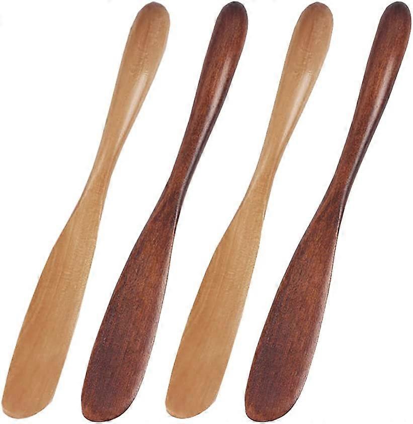 4 stuks houten botermes kaasspreider hout pinda gelei spreader