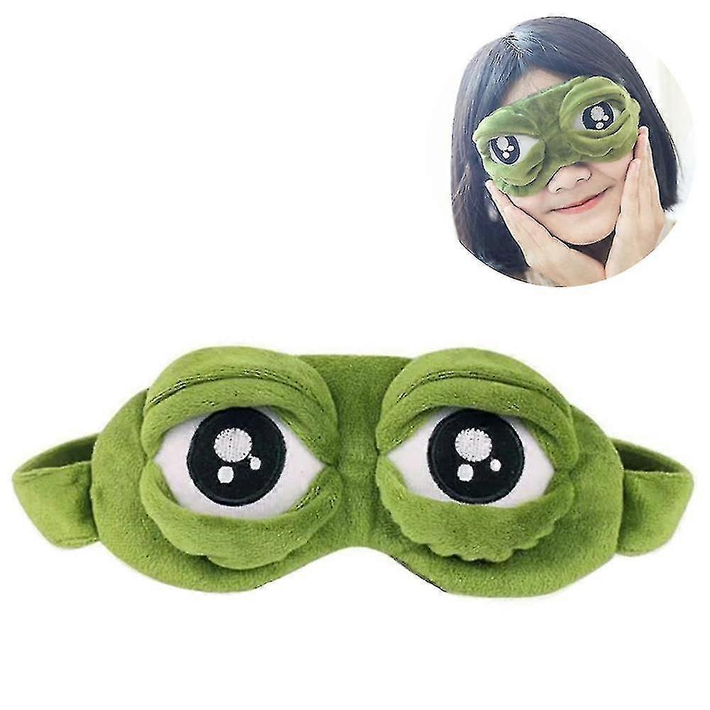 かわいい緑のカエル面白いアイマスク睡眠マスクカエル目隠しZ