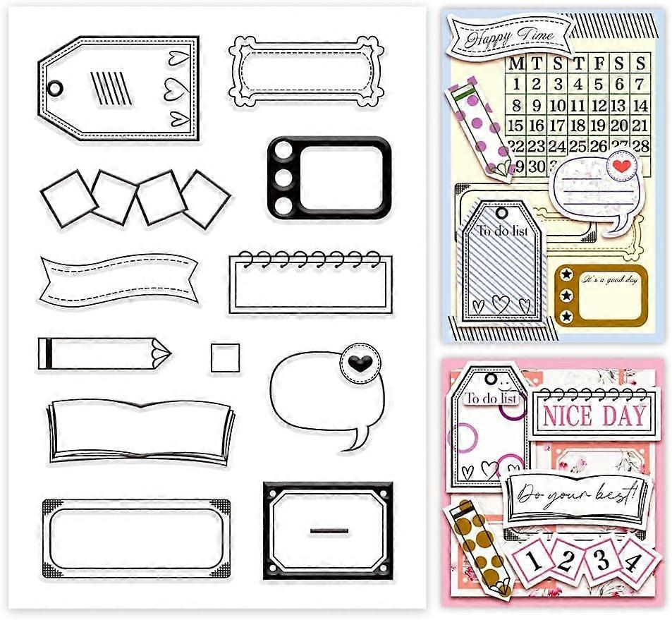 1Sheet Diary Tags Silicone Clear Stamps