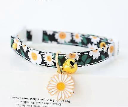 Cat Collars, Cotton Breakaway Cat Collars With Bell Cute Daisy Pendants Adjustable