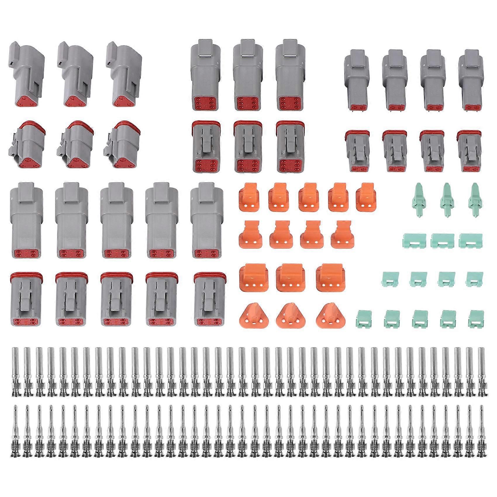 140Pcs Deutsch DT Series Waterproof Kit DT06-2/3/4/6S DT04-2/3/4/6P Automotive Sealed Plug with Pin