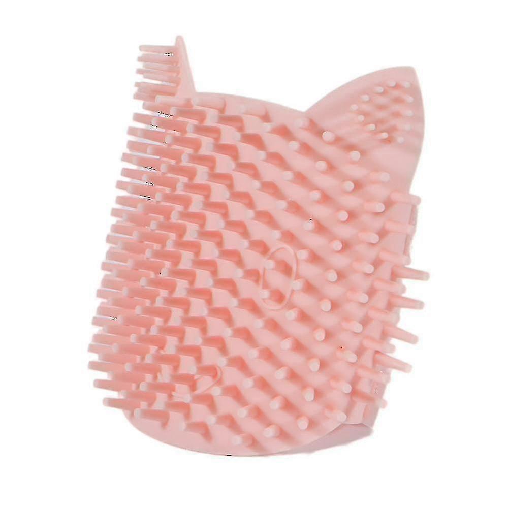 Cat Pet Self Grooming Comb Brush Multi Functional Catnip Flavor Corner Massage Tool For Kitten Puppy Relaxing-l-pink