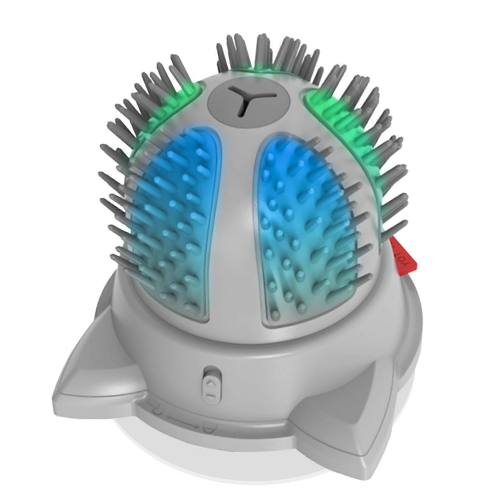 Automatic Cat Self Groomer Smart Cat Massager Self Cleaming Brush Comb 2-Speed Rotating with Color-changing LED Light Catnip Cat Interactive Toy