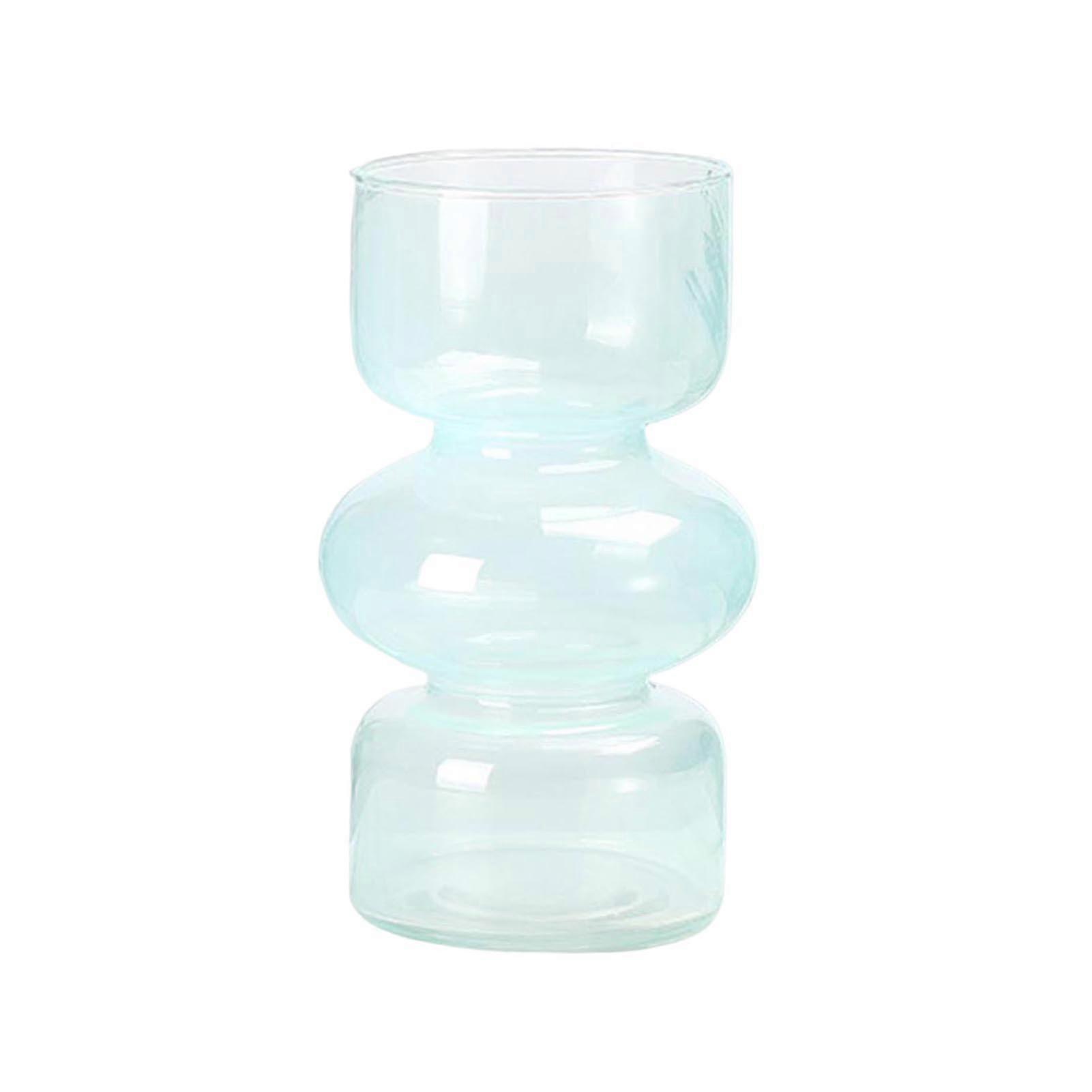 Glass Hydroponic Flower Vase 3-Layer Circular Stacking Design Glass Vase for Home Office Table Decoration