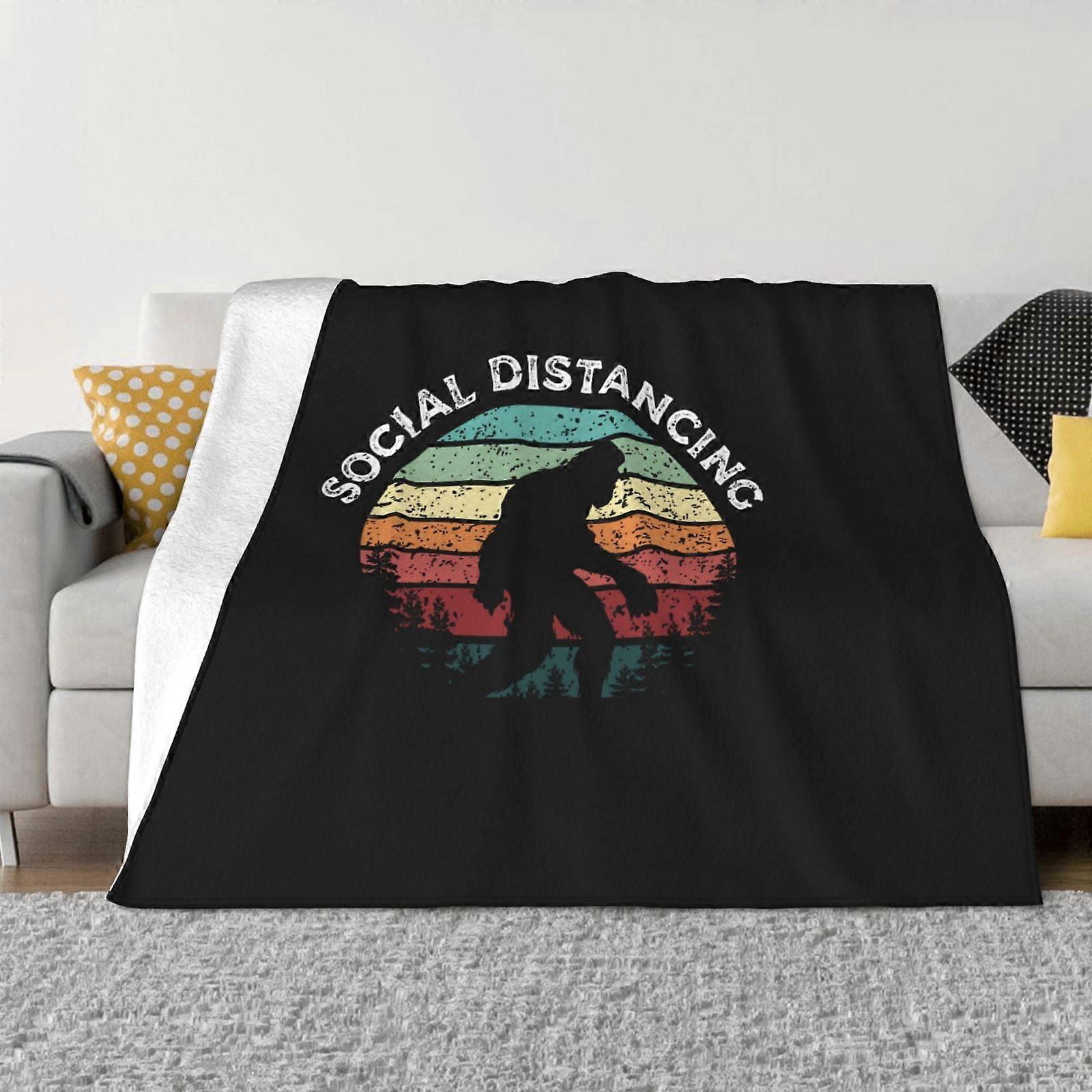 Hodit Deka, sociální odcizení Sasquatch Print Pratelné deky na pohovkuBlack-IKLO179