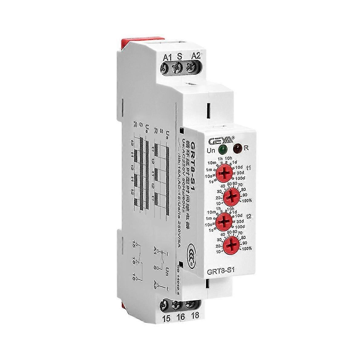 Asymmetric Cycle Timer Relay GRT8-S2 AC/DC12-240V 16A Electronic Repeat Relay GRT8-S1