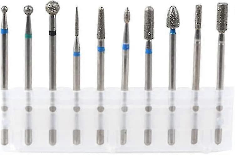 10pcs Ceramic Nail Drill Bits Set Remove Acrylic Gel Cuticle Nail File Bit Tools Tw