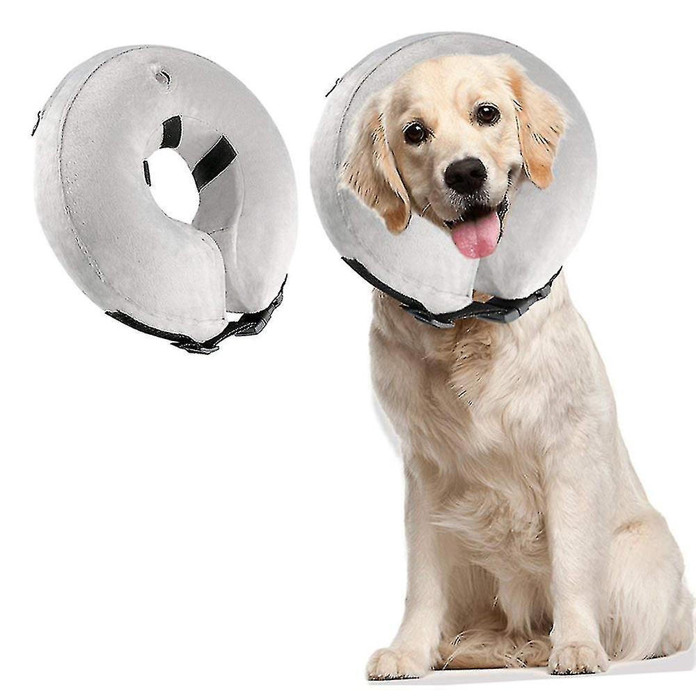 Large Inflatable Dog Cone Recovery Collar, Adjustable Protective Collar For Large Dogs And Cats, Designed To Prevent Pets From Touching Stitches, Woun