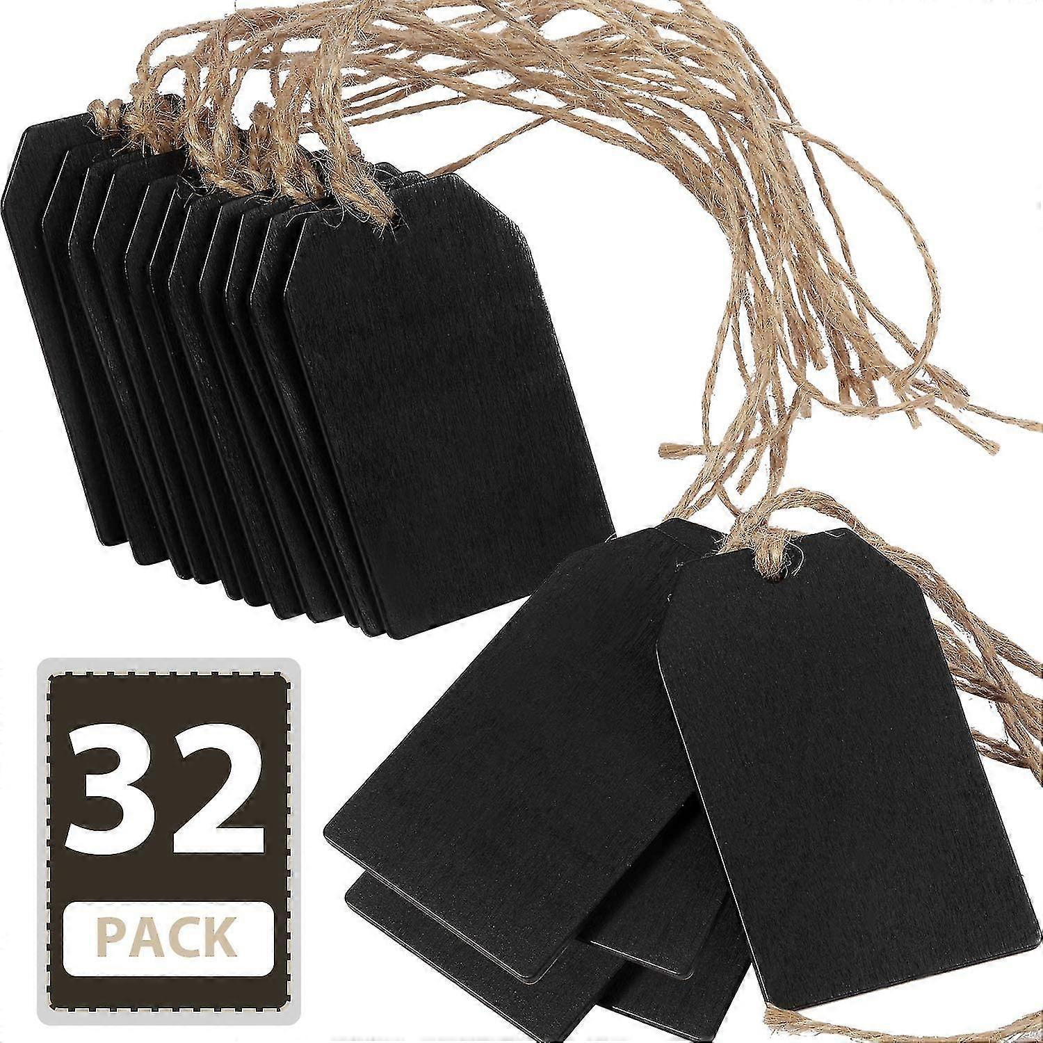 Chalkboard Tags Hanging Wooden Mini Chalkboard Signs Wooden Chalkboard Tags, Hanging Chalkboard Labels, Ideal Price Tags, Message Tags, Black (36)