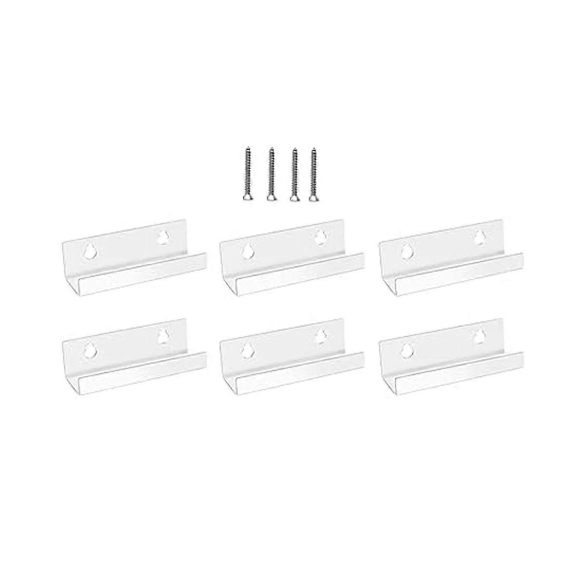 Vinyl Record Shelf Wall Mount 6 Pack, 4 INCH Clear Acrylic Album Record Holder Display Floating for