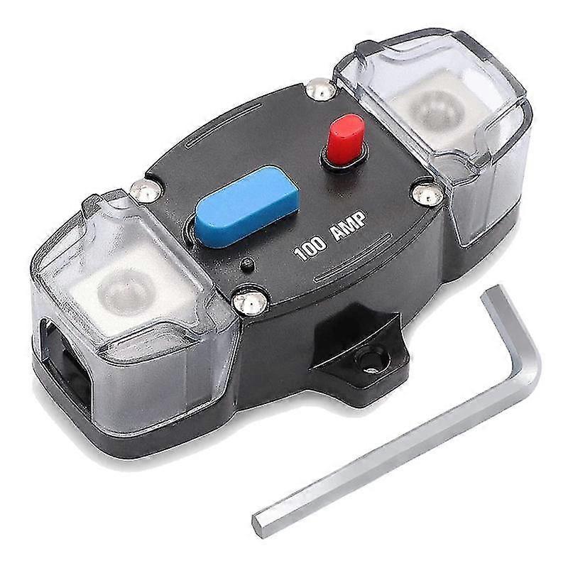 12-48v Dc 100 Amp Circuit Breaker With Manual Reset, 0-8 Gauge Trolling Car Stereo Audio Inline Fus