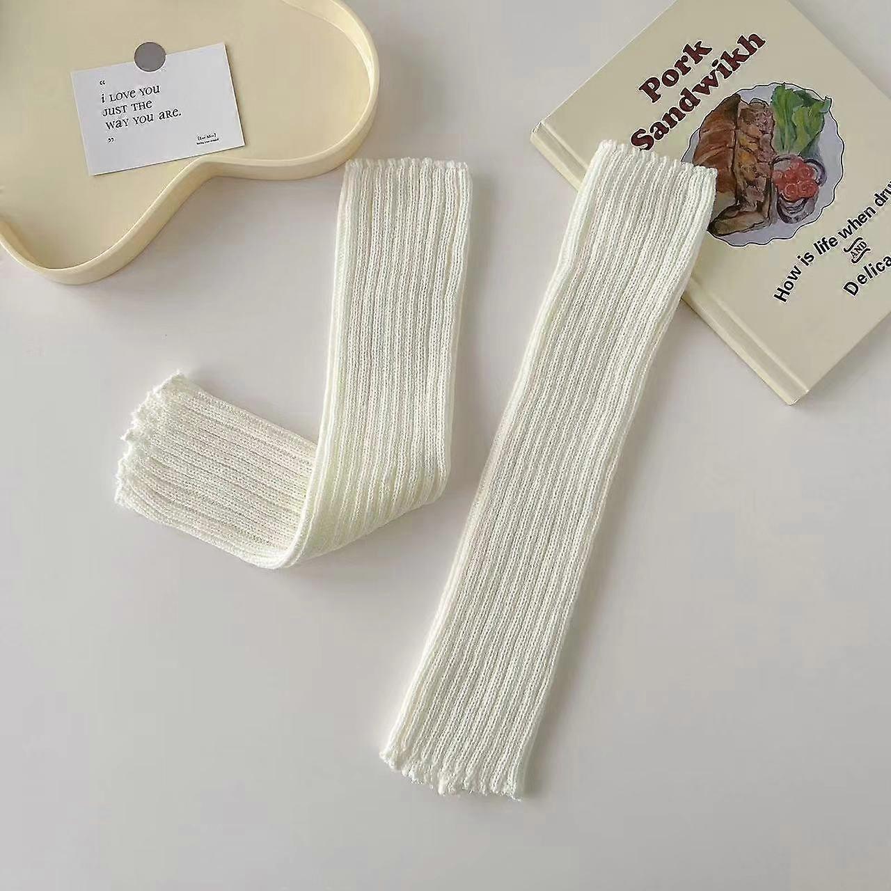 Leg warmer calf socks, white