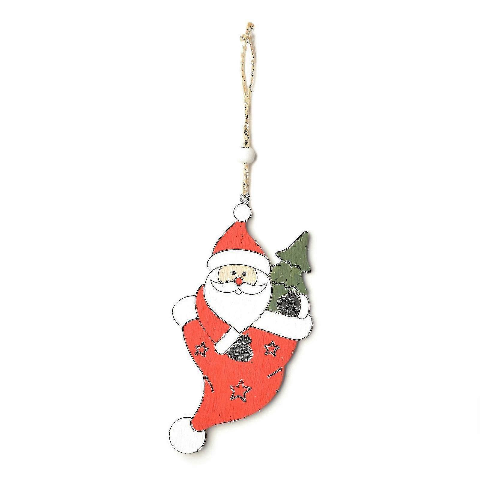 Colored Drawing Santa Claus Tree Hanging Pendant