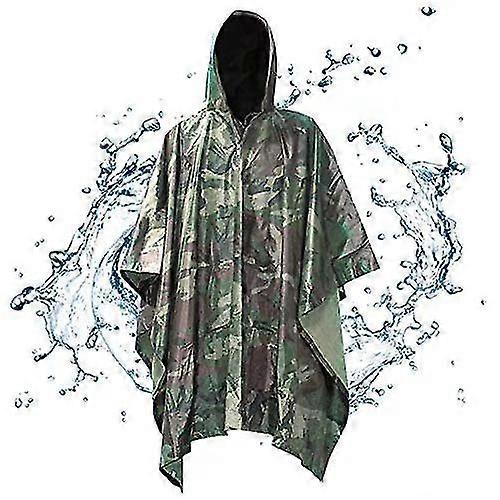 Rain Poncho, Waterproof Rain Poncho, Leisure Raincoat, 3-in-1 Multifunctional Rain Cape With Hood