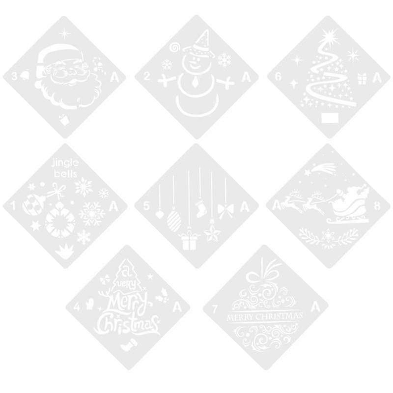 8pcs Christmas Stencils