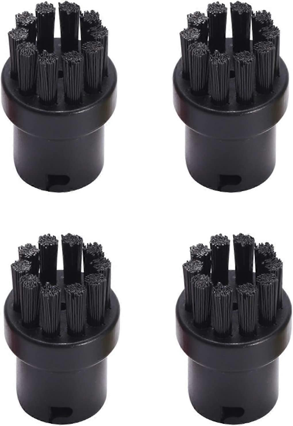 4pcs Replacement Round Cleaning Brushes for Steam Cleaner (Black)